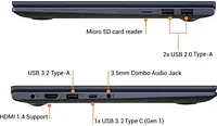 ASUS VivoBook Ultra 14 (2022) Core i3 11th Gen - (8 GB/512 GB SSD/Windows 11 Home) X413EA-EB322WS Thin and Light Laptop (14 inch, Bespoke Black, 1.40 kg, with MS Office) - Master