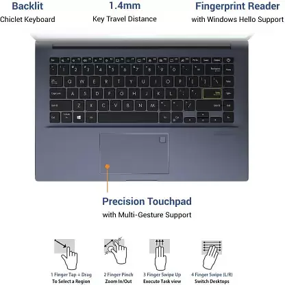 ASUS VivoBook Ultra 14 (2022) Core i3 11th Gen - (8 GB/512 GB SSD/Windows 11 Home) X413EA-EB322WS Thin and Light Laptop (14 inch, Bespoke Black, 1.40 kg, with MS Office) - Master