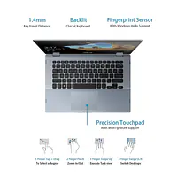 ASUS VivoBook Flip 14 (2020), Intel Core i3-10110U 10th Gen, 14" (35.56cms) FHD Touch, 2-in-1 Laptop (8GB/256GB SSD/Office 2019/Windows 10/Integrated Graphics/Blue/1.5 kg), TP412FA-EC382TS - Master