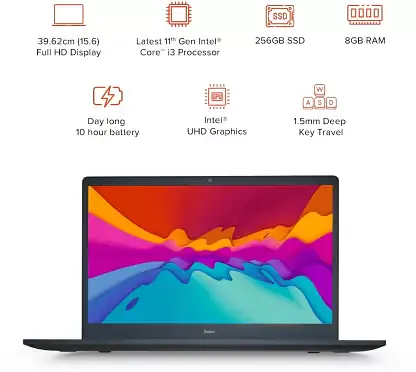 RedmiBook Pro Core i3 11th Gen - (8 GB/256 GB SSD/Windows 11 Home) Thin and Light Laptop  (15.6 inch, Charcoal Gray, 1.8 kg, With MS Office) - Master