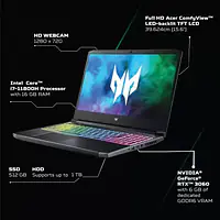 acer Predator Helios 300 Core i7 11th Gen 16 GB/1 TB HDD/512 GB SSD - Master