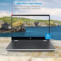HP Pavilion x360 Intel Core i3 8th Gen 14-inch Touchscreen 2-in-1 FHD Thin and Light Laptop (4GB/1TB+8GB SSHD/Windows 10 Home/MS Office/Natural Silver/1.59 kg), cd0077TU - Master