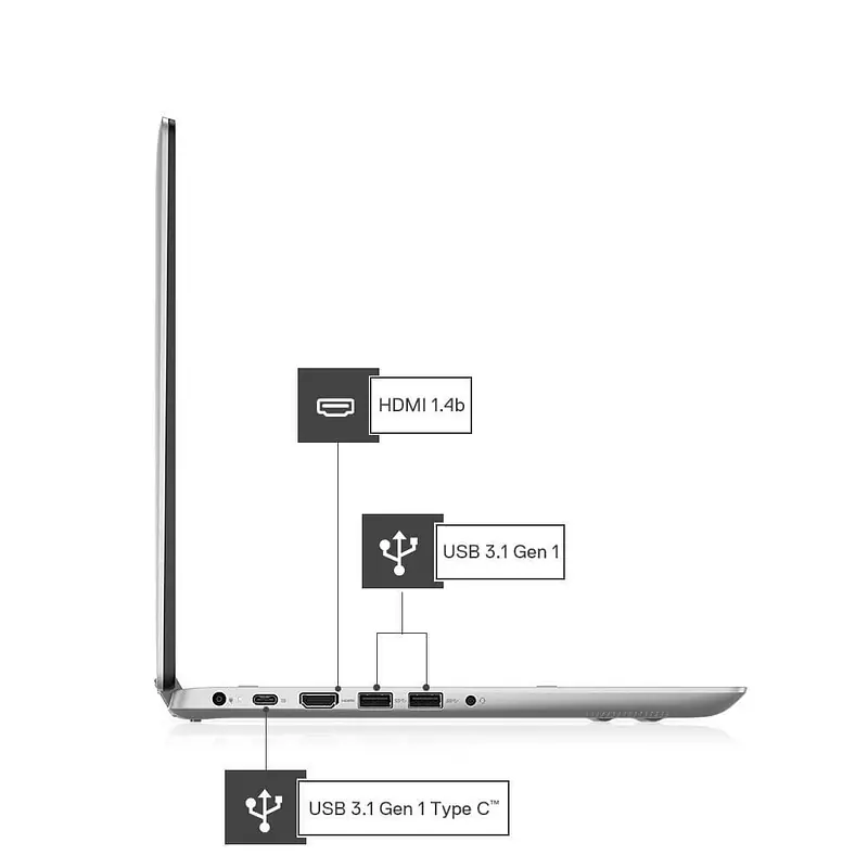 Dell Inspiron 5491 10th Gen Intel i3-10110U 14 inches /4GB/1TB HDD + 256GB SSD/Windows 10/Integrated Graphics Laptop, Platinum Silver, 1.86kg - Master