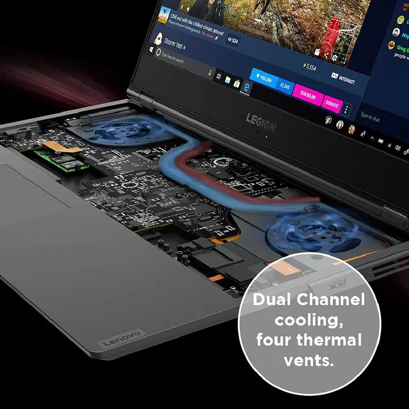 Lenovo Legion Intel Core i7 9th Gen 9750HF - (8 GB/1 TB HDD/256 GB SSD/Windows 10 Home/4 GB Graphics) Y540-15IRH-PG0 Laptop  (15.6 inch, Raven Black, 2.3 kg) - Master