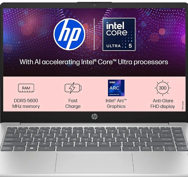 HP 14, Intel Core Ultra 5-125H AI Powered Laptop (16GB RAM, 512GB SSD) - Master