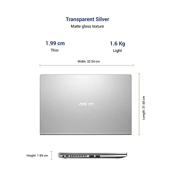 ASUS VivoBook 14 Intel Core i5 11th Gen 1135G7 - (8 GB/1 TB HDD/256 GB SSD/Windows 11 Home) X415EA-EB572WS Thin and Light Laptop  (14 inch, Transparent Silver, 1.60 kg, With MS Office) - Master