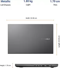 ASUS VivoBook K15 OLED (2022) Intel Core i3 11th Gen 1115G4 - (8 GB/SSD/256 GB SSD/Windows 10 Home) K513EA-L302TS Thin and Light Laptop  (15.6 inch, Indie Black, 1.80 kg, With MS Office) - Master