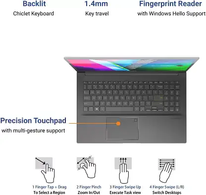 ASUS VivoBook K15 OLED (2022) Intel Core i3 11th Gen 1115G4 - (8 GB/SSD/256 GB SSD/Windows 10 Home) K513EA-L302TS Thin and Light Laptop  (15.6 inch, Indie Black, 1.80 kg, With MS Office) - Master