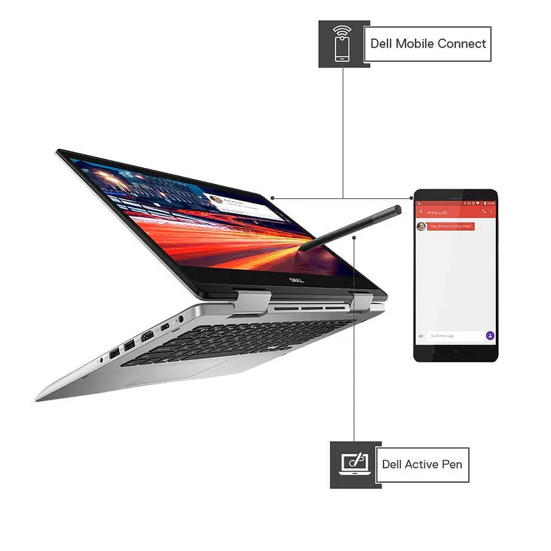 Dell Inspiron 5491 10th Gen Intel i3-10110U 14 inches /4GB/1TB HDD + 256GB SSD/Windows 10/Integrated Graphics Laptop, Platinum Silver, 1.86kg - Master