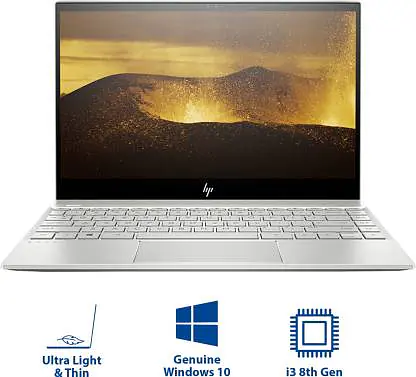 HP Envy 13 Intel Core i3 8th Gen 8130U - (4 GB/SSD/128 GB SSD/Windows 10 Home) 13-ah0042tu Thin and Light Laptop  (13.3 inch, Natural Silver, 1.21 kg) - Master