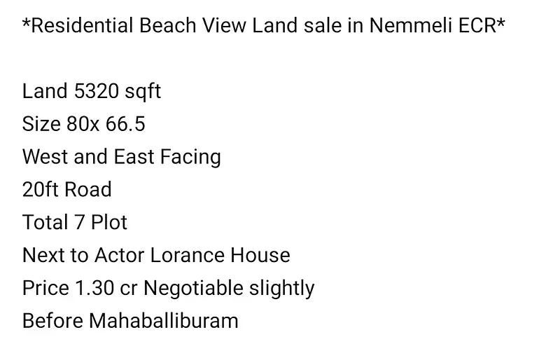Ecr Sea Facing  House @1750RS  sqft Palm Trees Beach Farm House East Coast Road Nemmeli 1 Ground On Beach - Master