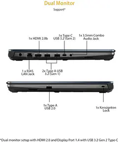 ASUS TUF Gaming F15 Laptop 15.6" (39.62 cms) FHD 144Hz, Intel Core i5-10300H 10th Gen, GeForce GTX 1650 4GB GDDR6 Graphics (8GB RAM/512GB NVMe SSD/Windows 10/Fortress Gray/2.30 Kg), FX566LH-HN257T - Master