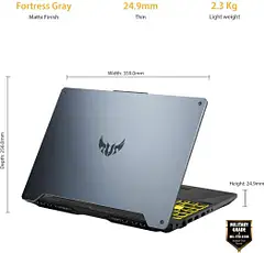 ASUS TUF Gaming F15 Laptop 15.6" (39.62 cms) FHD 144Hz, Intel Core i5-10300H 10th Gen, GeForce GTX 1650 4GB GDDR6 Graphics (8GB RAM/512GB NVMe SSD/Windows 10/Fortress Gray/2.30 Kg), FX566LH-HN257T - Master