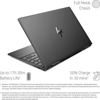 HP Envy x360 AMD Ryzen 5 4500U 13.3 inches(34cm) Convertible Touchscreen FHD Laptop (8GB/512GB SSD/Windows 11 Home/MS Office/Night Fall Black/1.32kg), 13-ay0045AU - Master