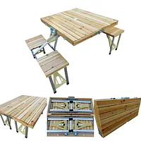 Amaze Folding Aluminium Outdoor Table With Wooden Top (Bare Table) - Master