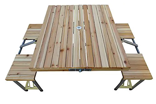 Amaze Folding Aluminium Outdoor Table With Wooden Top (Bare Table) - Master