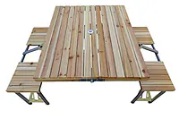 Amaze Folding Aluminium Outdoor Table With Wooden Top (Bare Table) - Master