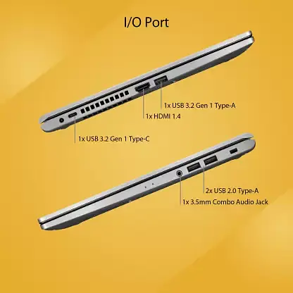 ASUS VivoBook 15 Intel Core i5 10th Gen 1035G1 - (8 GB/1 TB HDD/256 GB SSD/Windows 10 Home) X515JA-EJ512TS Thin and Light Laptop  (15.6 inch, Transparent Silver, 1.80 kg, With MS Office) - Master