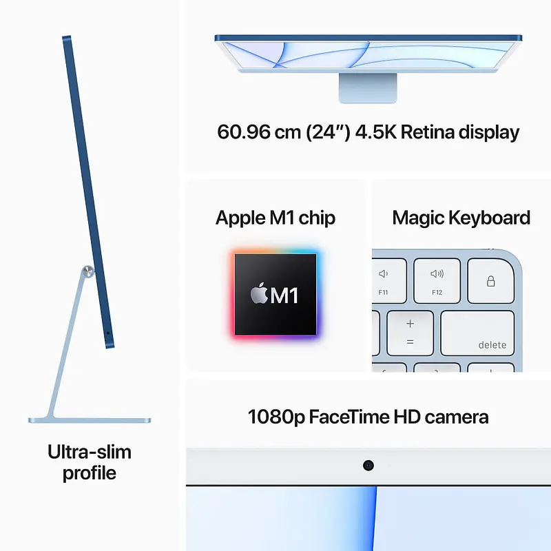 Apple iMac 60.96 cm (8-core Apple M1 chip/8 GB/256 GB), MJV83HN/A Green - Master