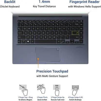 ASUS VivoBook Ultra 14 Intel Core i5 10th Gen 1035G1 - (8 GB/1 TB SSD/Windows 10 Home) X413JA-EK277TS Thin and Light Laptop  (14 inch, Cobalt Blue, 1.40 kg, With MS Office) - Master