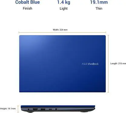 ASUS VivoBook Ultra 14 Intel Core i5 10th Gen 1035G1 - (8 GB/1 TB SSD/Windows 10 Home) X413JA-EK277TS Thin and Light Laptop  (14 inch, Cobalt Blue, 1.40 kg, With MS Office) - Master