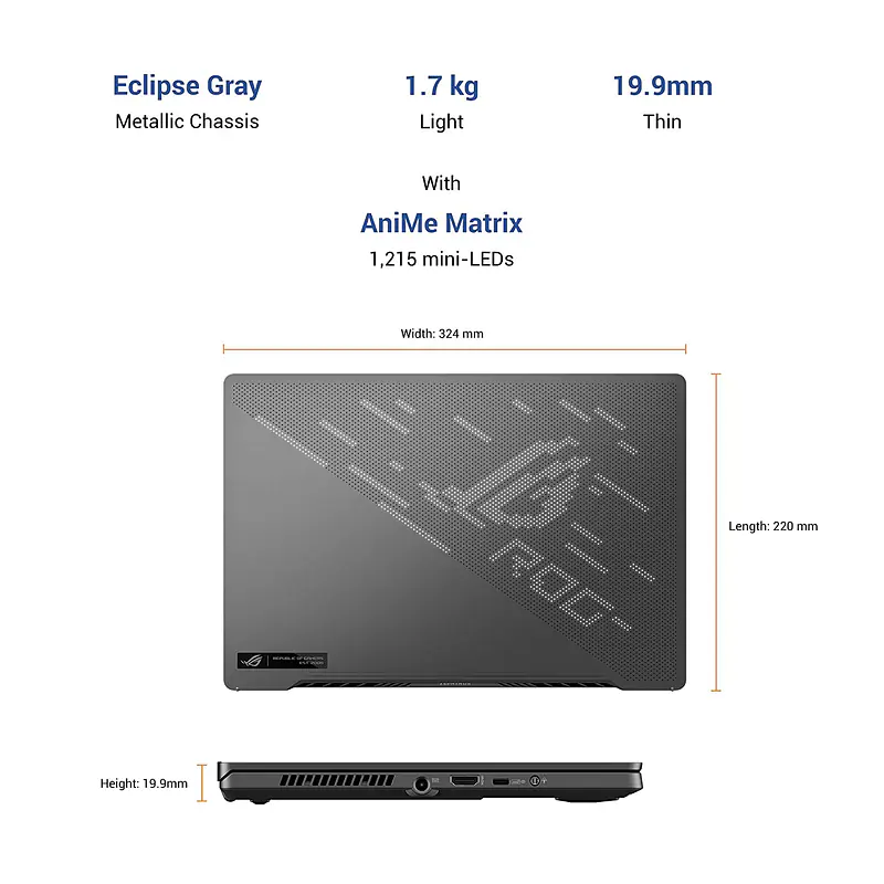 ASUS ROG Zephyrus G14, 14" FHD 120Hz, Ryzen 7 Gaming Laptop (16GB/1TB SSD/Office) - Master