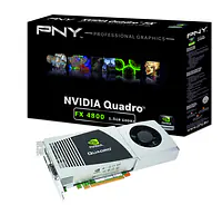 NVIDIA Quadro FX 4800 by PNY 1.5GB GDDR3 PCI Express 2.0 x16 DVI-I DL Dual DisplayPort and Stereo OpenGL, DirectX, CUDA, and OpenCL Profesional Graphics Board, VCQFX4800-PCIE-PB - Master