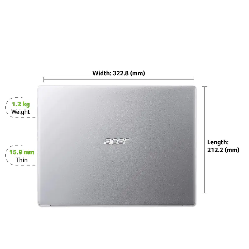 Acer Swift 3 AMD Ryzen 5 Hexa Core 5500U - (8 GB/512 GB SSD/Windows 10 Home) SF314-43 Thin and Light Laptop  (14 inch, Pure Silver, 1.2 kg, With MS Office) - Master