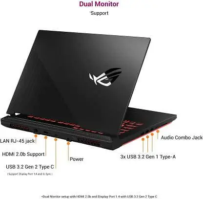 ASUS ROG Strix G15 Intel Core i5 10th Gen 10300H - (8 GB/512 GB SSD/Windows 10 Home/4 GB Graphics/NVIDIA GeForce GTX 1650 Ti/144 Hz/50 W) G512LI-HN094T Gaming Laptop  (15.6 inch, Black Plastic, 2.3 kg) - Master