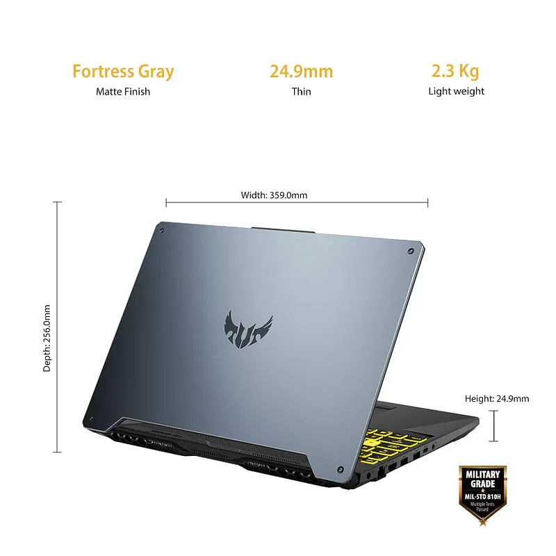 ASUS TUF Gaming F15 (2022), Intel Core i5-12500H 12th Gen, 15.6" (39.62 cm) FHD, Gaming Laptop (8GB/512GB/4GB NVIDIA GeForce RTX 3050 /Win11/1-Zone RGB Backlit KB/90WHr/Gray/2.2 kg), FX507ZC4-HN115W - Master