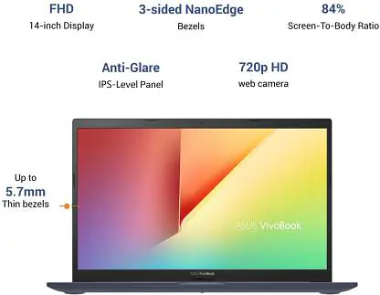ASUS VivoBook Ultra 14 (2022) Core i3 11th Gen - (8 GB/512 GB SSD/Windows 11 Home) X413EA-EB322WS Thin and Light Laptop (14 inch, Bespoke Black, 1.40 kg, with MS Office) - Master