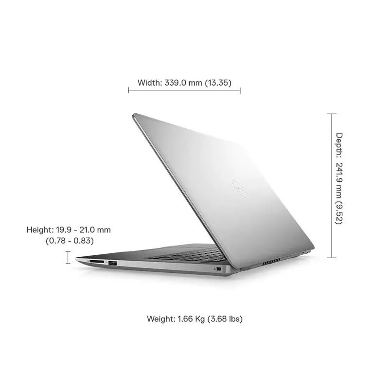 Dell Inspiron 3493 Intel 10th Gen i3-1005G1 14 inches(35cm) HD Thin and Light Laptop (4GB/1TB HDD/Windows 10 + MS Office/HD Graphics/Silver) D560193WIN9SE, 1.7Kg - Master