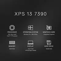 Dell XPS 13 7390 13.3 inch 4K UHD InfinityEdge Touchscreen Laptop (Silver) 10th Gen Intel Core i7-10710U, 16GB RAM, 1TB SSD, Windows 10 (Windows 10 Pro) - Master