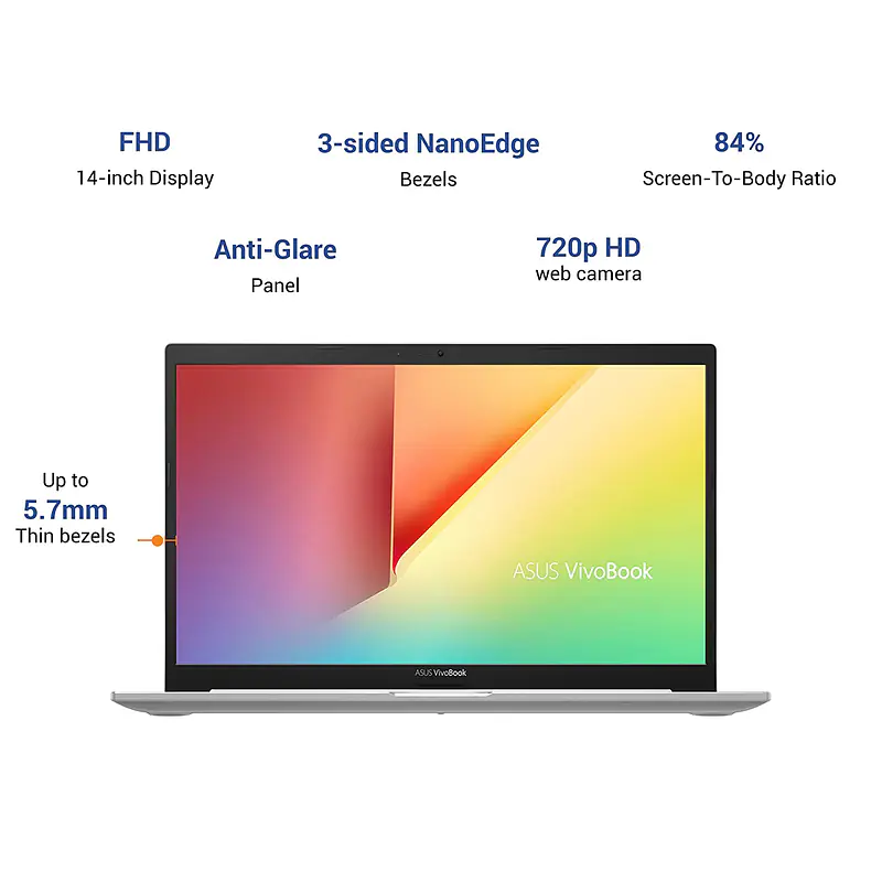 ASUS Vivobook Intel Ultra K513EA-EJ303TS 15.6 inches FHD Notebook Computer (4 GB RAM/i3-1115G4/4G/256 PCIe SSD/Transparent Silver/MacFee/Office H&S/Windows 10/Backlit KB/Finger Print/1.6Kg) - Master