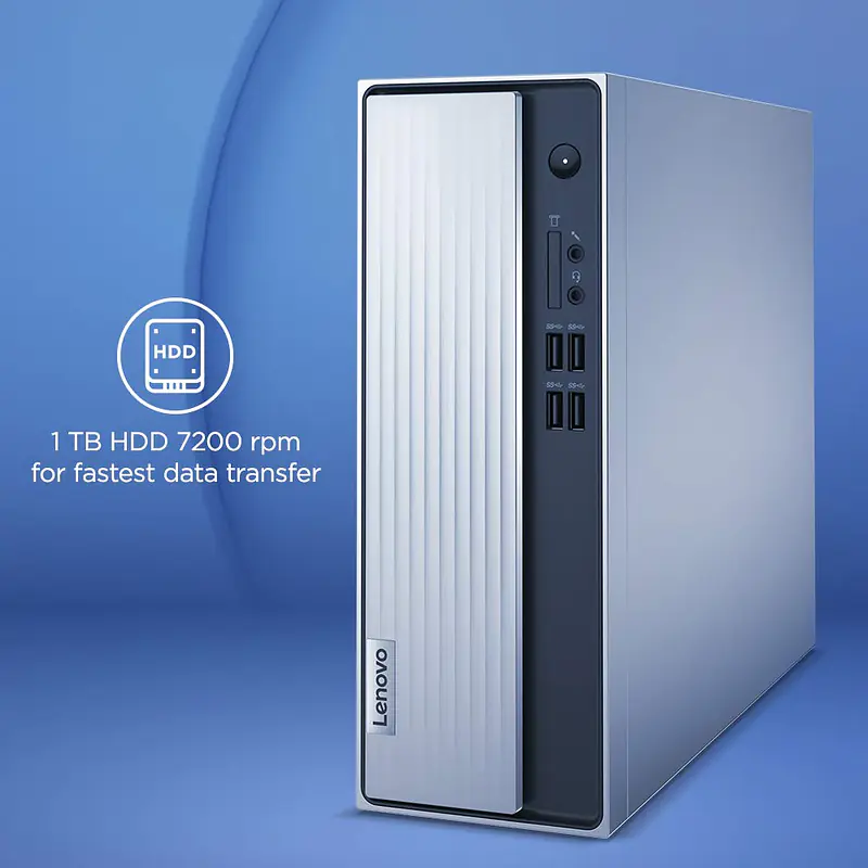 Lenovo IdeaCentre 3 Desktop (10th Gen Intel Core i3-10100/4GB/1TB HDD/Windows 10/Integrated Intel UHD Graphics/WiFi 5/Bluetooth 5.0), Mineral Grey (90NB0091IN) - Master