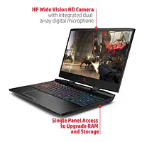 HP Omen 8750H Core i7 15.6-inch UHD Gaming Laptop (16GB DDR 4/256GB SSD + 1TB HDD/Windows 10/NVIDIA RTX 2070 8GB Graphics/Shadow Black) - Master