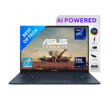 ASUS Zenbook 14, Intel Core Ultra 5, 16GB RAM, 1TB SSD Built-inAI, Backlit, Touchscreen, 75WHr AI Powered Laptop