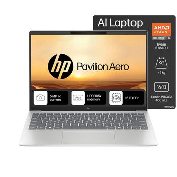 HP Pavilion Aero, AMD Ryzen 5-8640U AI Laptop 16GB RAM, 512GB SSD