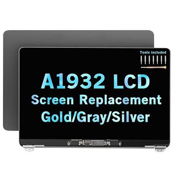 LCD Replacement 13" for MacBook Air Retina A1932 Late 2018 2019 EMC 3184 MRE82LL/A MREA2LL/A MREE2LL/A MVFH2LL/A MVFJ2LL/A 661-09734 Full LCD Screen Display Complete Top Assembly Kit(Space Gray)