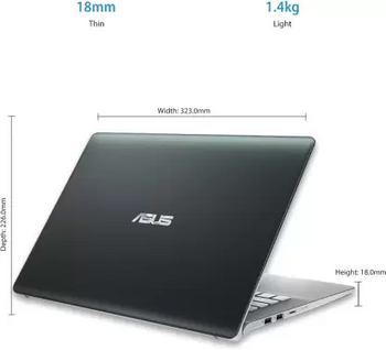 ASUS VivoBook S14 Intel Core i7 8th Gen 8565U - (8 GB/1 TB HDD/256 GB SSD/Windows 10 Home/2 GB Graphics) S430FN-EB059T Thin and Light Laptop  (14 inch, Gun Metal, 1.4 kg)