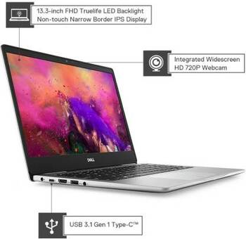 DELL Inspiron Intel Core i5 10th Gen 10210U - (8 GB/SSD/512 GB SSD/Windows 10 Home) Inspiron 7490 Thin and Light Laptop  (14 inch, Silver, 1.45 kg, With MS Office)