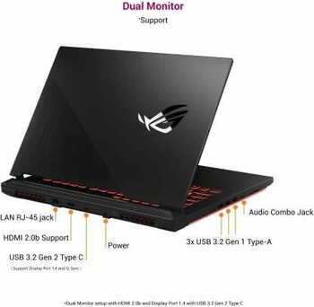 ASUS ROG Strix G15 Intel Core i5 10th Gen 10300H - (8 GB/512 GB SSD/Windows 10 Home/4 GB Graphics/NVIDIA GeForce GTX 1650 Ti/144 Hz/50 W) G512LI-HN094T Gaming Laptop  (15.6 inch, Black Plastic, 2.3 kg)