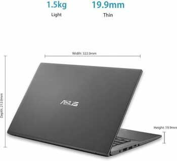 ASUS VivoBook 14 Intel Core i5 10th Gen 10210U - (8 GB/1 TB HDD/256 GB SSD/Windows 10 Home) X412FA-EK511T Thin and Light Laptop  (14 inch, Transparent Silver, 1.50 kg)