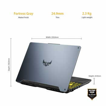 ASUS TUF Gaming F15 (2022), Intel Core i5-12500H 12th Gen, 15.6" (39.62 cm) FHD, Gaming Laptop (8GB/512GB/4GB NVIDIA GeForce RTX 3050 /Win11/1-Zone RGB Backlit KB/90WHr/Gray/2.2 kg), FX507ZC4-HN115W