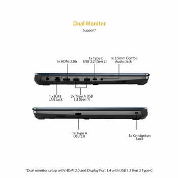 ASUS TUF Gaming F15 (2022), Intel Core i5-12500H 12th Gen, 15.6" (39.62 cm) FHD, Gaming Laptop (8GB/512GB/4GB NVIDIA GeForce RTX 3050 /Win11/1-Zone RGB Backlit KB/90WHr/Gray/2.2 kg), FX507ZC4-HN115W