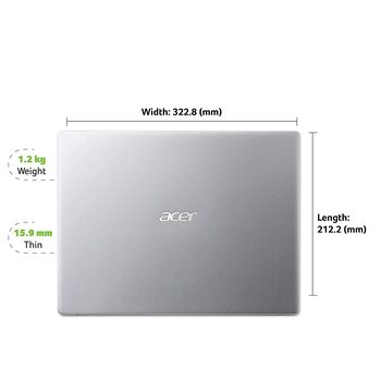 Acer Swift 3 AMD Ryzen 5 Hexa Core 5500U - (8 GB/512 GB SSD/Windows 10 Home) SF314-43 Thin and Light Laptop  (14 inch, Pure Silver, 1.2 kg, With MS Office)