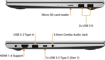 ASUS VivoBook Ultra 14 (2022) Intel Core i5 11th Gen 1135G7 - (16 GB/SSD/512 GB SSD/Windows 11 Home) X413EA-EB532WS Thin and Light Laptop  (14 inch, Bespoke Black, 1.40 kg, With MS Office)