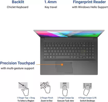 ASUS VivoBook K15 OLED (2022) Intel Core i3 11th Gen 1115G4 - (8 GB/SSD/256 GB SSD/Windows 10 Home) K513EA-L302TS Thin and Light Laptop  (15.6 inch, Indie Black, 1.80 kg, With MS Office)