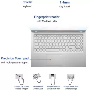 ASUS Intel Core i5 10th Gen 1035G1 - (8 GB + 32 GB Optane/512 GB SSD/Windows 10 Home) X515JA-EJ562TS Thin and Light Laptop  (15.6 inch, Transparent Silver, 1.80 Kg, With MS Office)