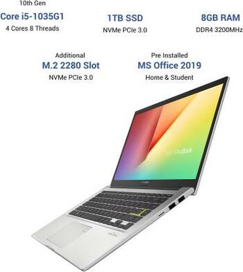 ASUS VivoBook Ultra S14 Core i5 11th Gen - 8 GB + 32 GB Optane/512 GB SSD